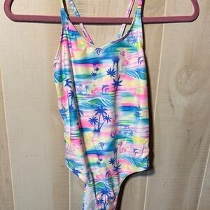 Colorful Tropical Kids One Piece Swimsuit